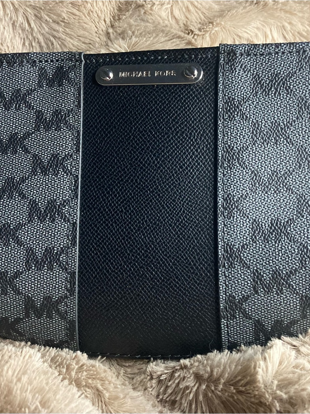 Michael Kors Black and Gray Signature Panel Tote